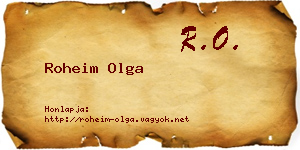 Roheim Olga névjegykártya